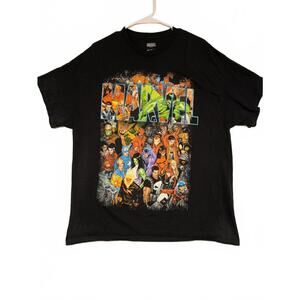 Marvel Superheroes Comic Book Graphic Tee Black Avengers Hulk Mens Large